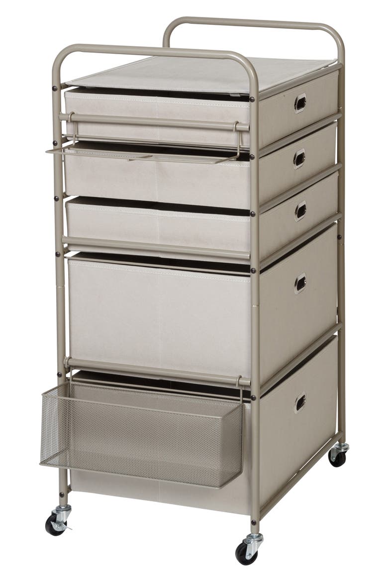 Gift Wrap Storage Cart, Alternate, color, BROWN