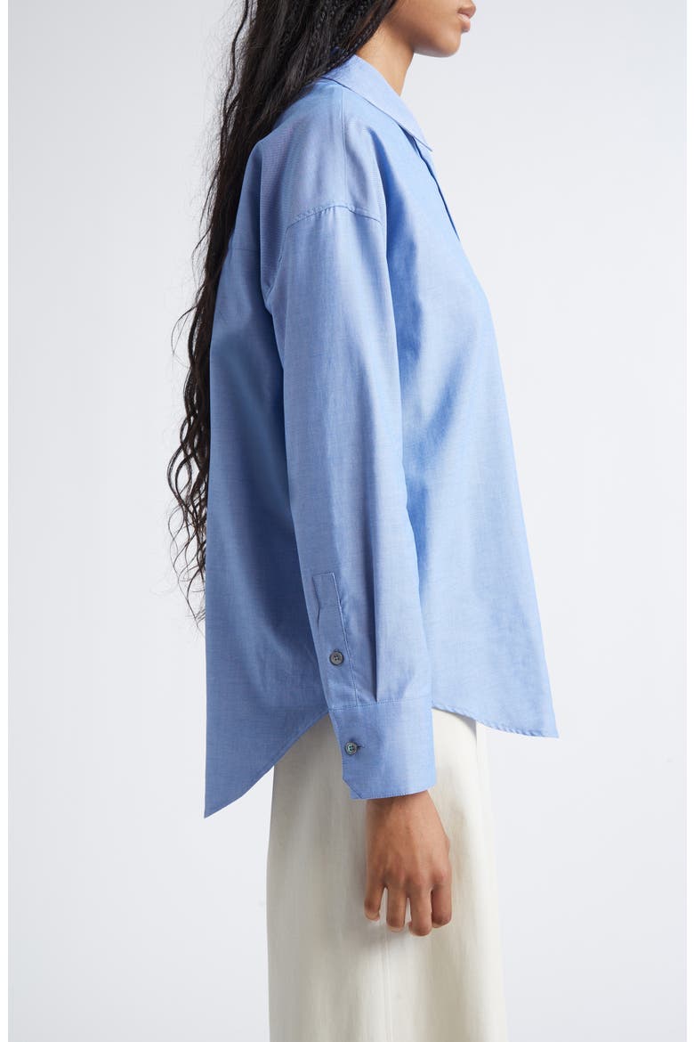 Adele Cotton Button-Up Shirt, Alternate, color, CORNFLOWER BLUE