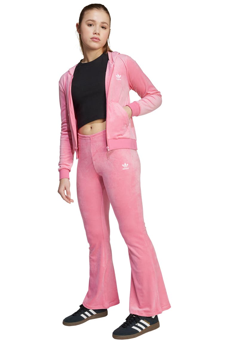 Kids' Velour Flare Leg Pants, Alternate, color, PINK