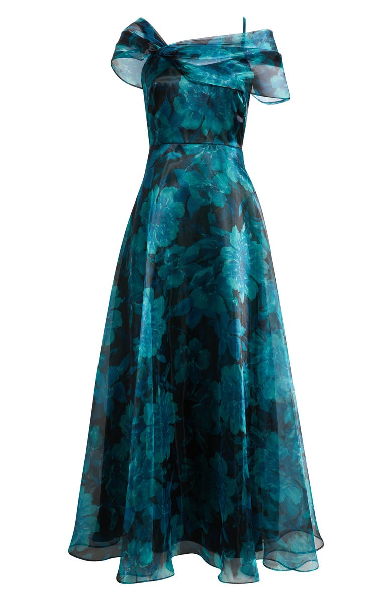 Eliza J Floral Shoulder Overlay Ballgown, Alternate, color,