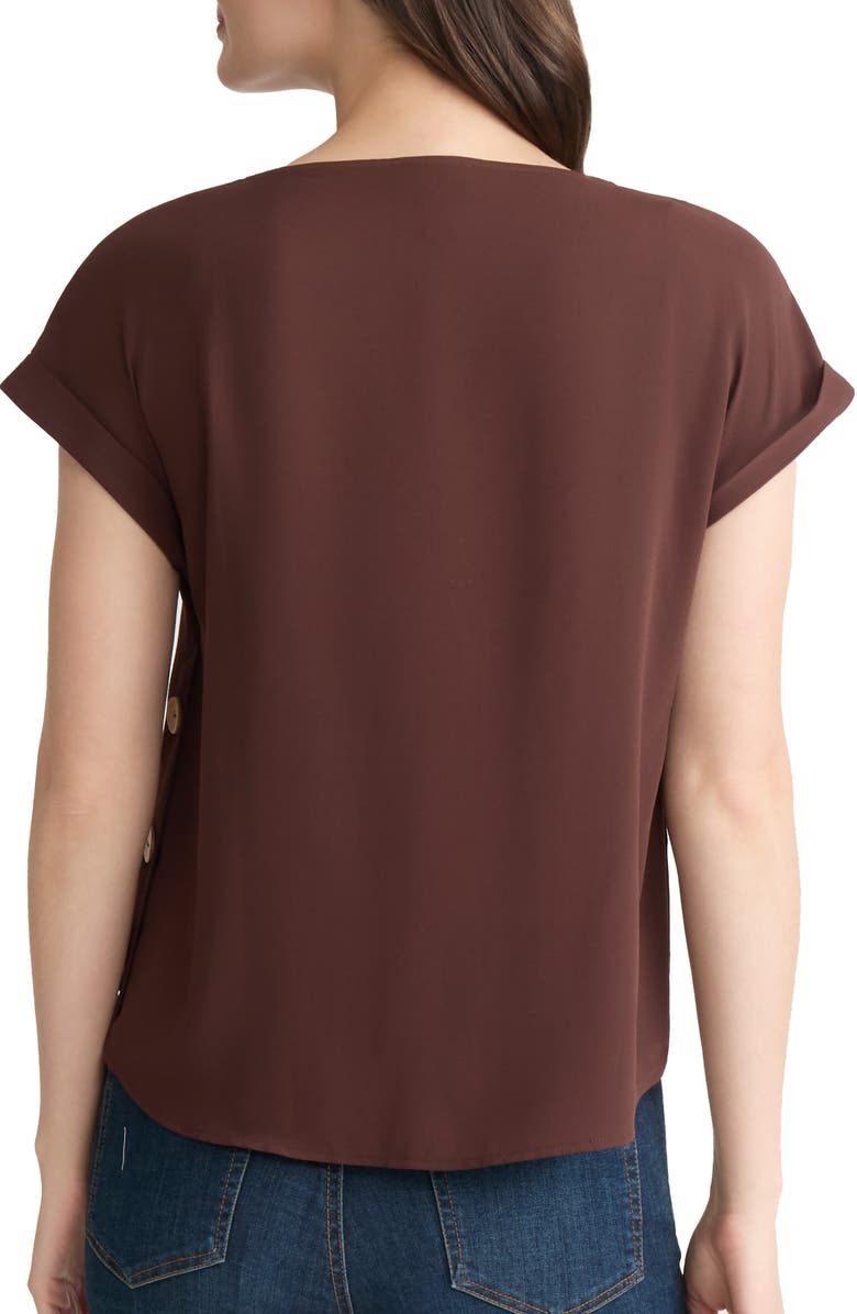 Jones New York Side Button Detail Top, Alternate, color, Fudge
