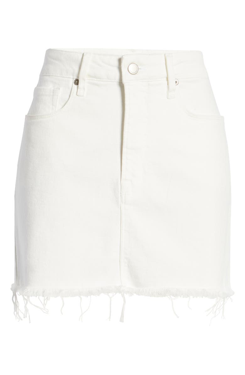 Good American Good Waist Raw Hem Denim Miniskirt, Alternate, color, 