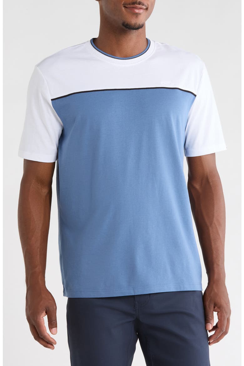 Colorblock Crewneck T-Shirt, Main, color, BLUE HORIZON