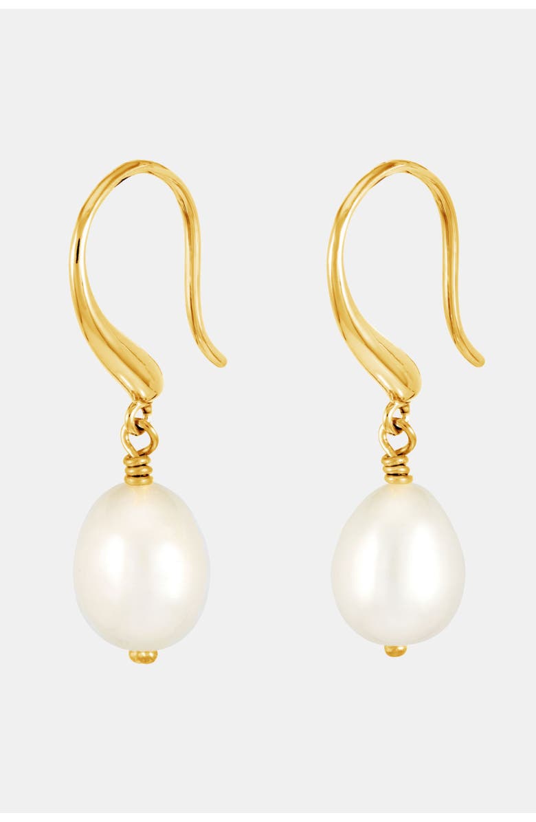 Dower & Hall White Baroque Pearl Earrings, Main, color, Yellow Gold Vermeil