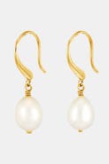 Dower & Hall White Baroque Pearl Earrings