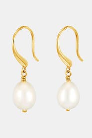 Dower & Hall White Baroque Pearl Earrings