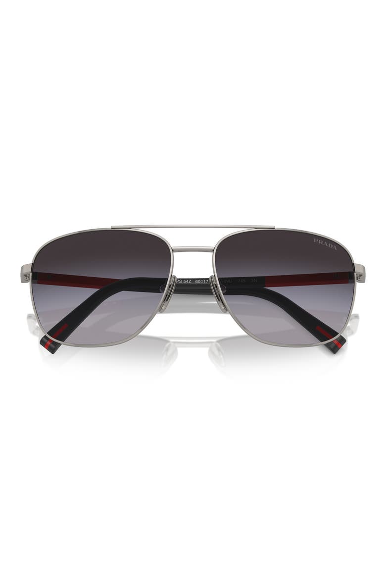 60mm Gradient Oval Sunglasses, Alternate, color, GUNMETAL