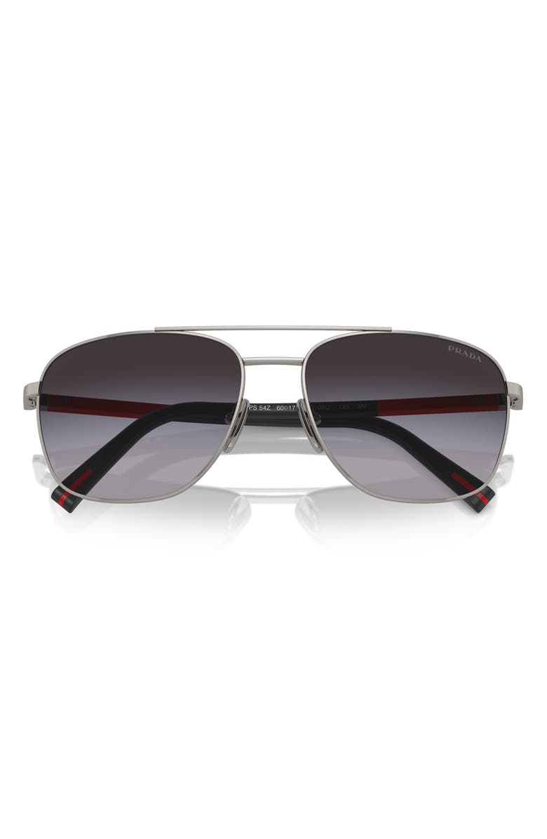 Prada Linea Rossa 60mm Gradient Oval Sunglasses, Alternate, color, Gunmetal