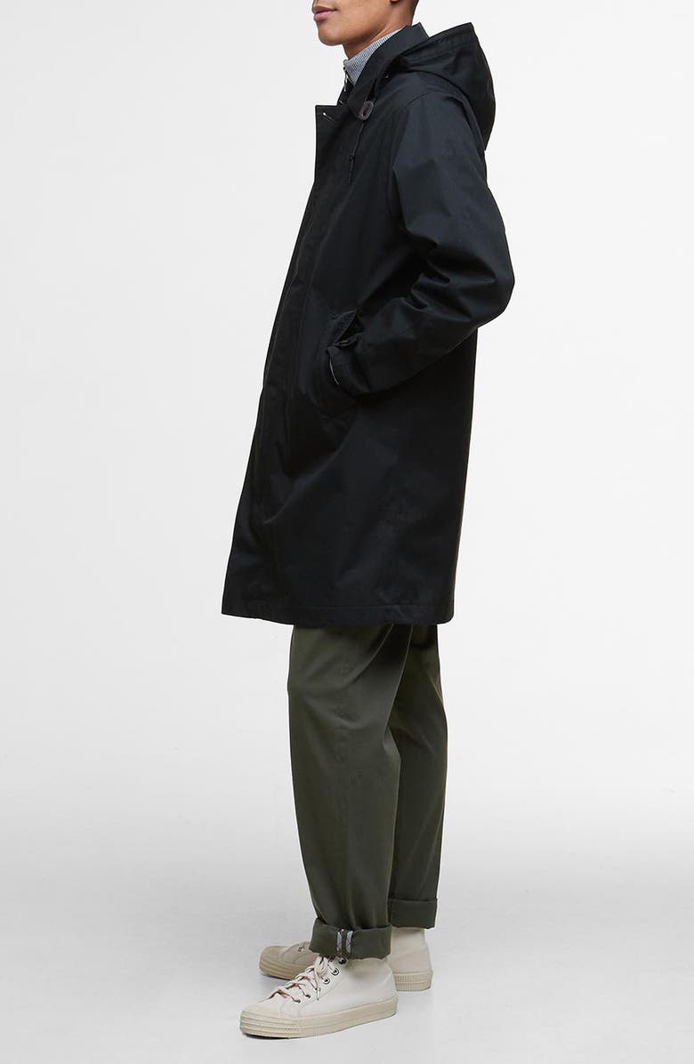 Barbour Lorig Waterproof Raincoat, Alternate, color, Black