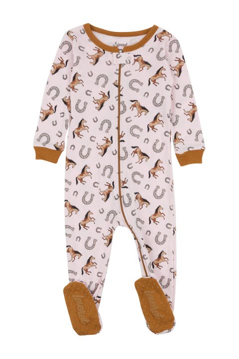 Kids Footed Printed Cotton Matching Family Pajamas, Coordinated Prints