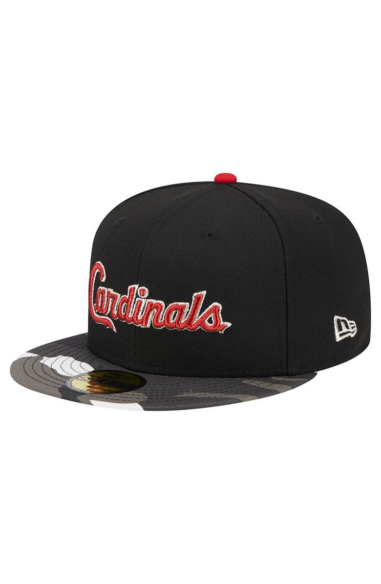 New Era Men's New Era Black St. Louis Cardinals Metallic Camo 59FIFTY Fitted Hat, Alternate, color, 