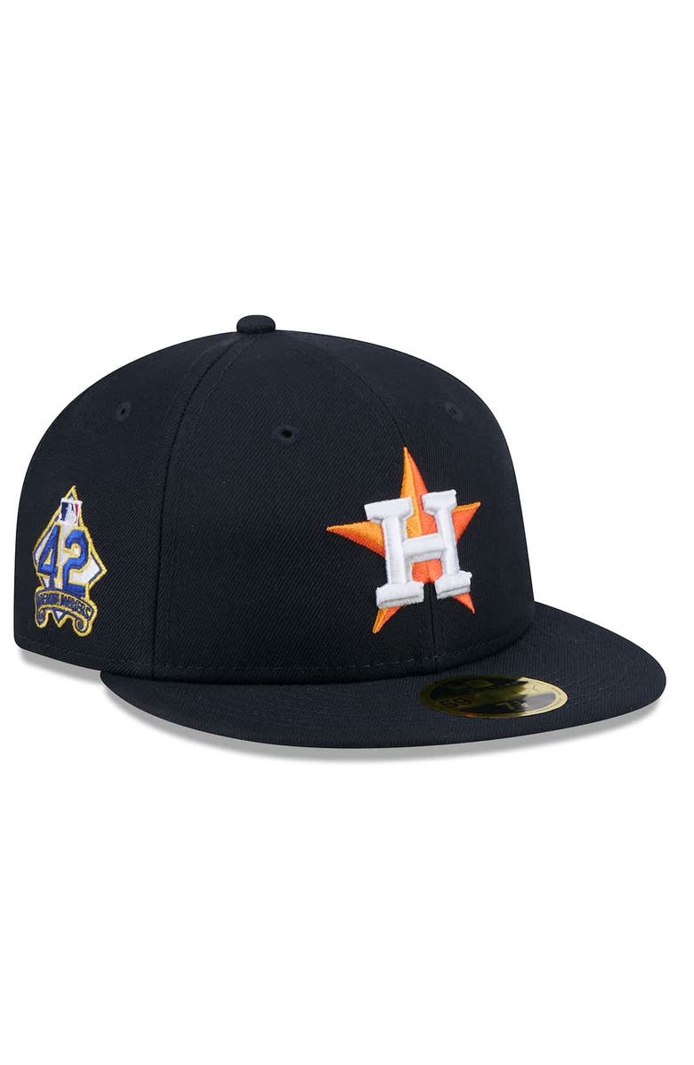 New Era Men's New Era Navy Houston Astros 2025 Jackie Robinson Day Retro Crown 59FIFTY Unstructured Fitted Hat, Alternate, color, Navy