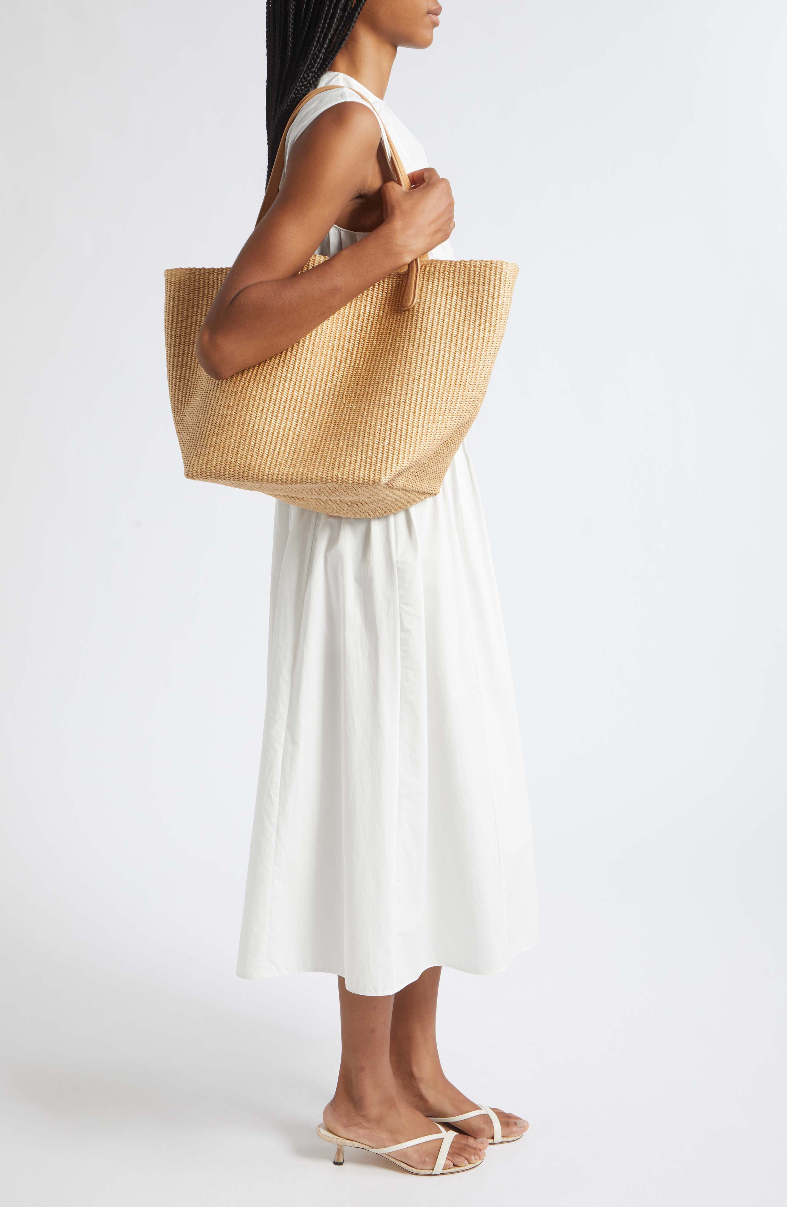 Everyday Soft Raffia Tote, Alternate, color, NATURAL