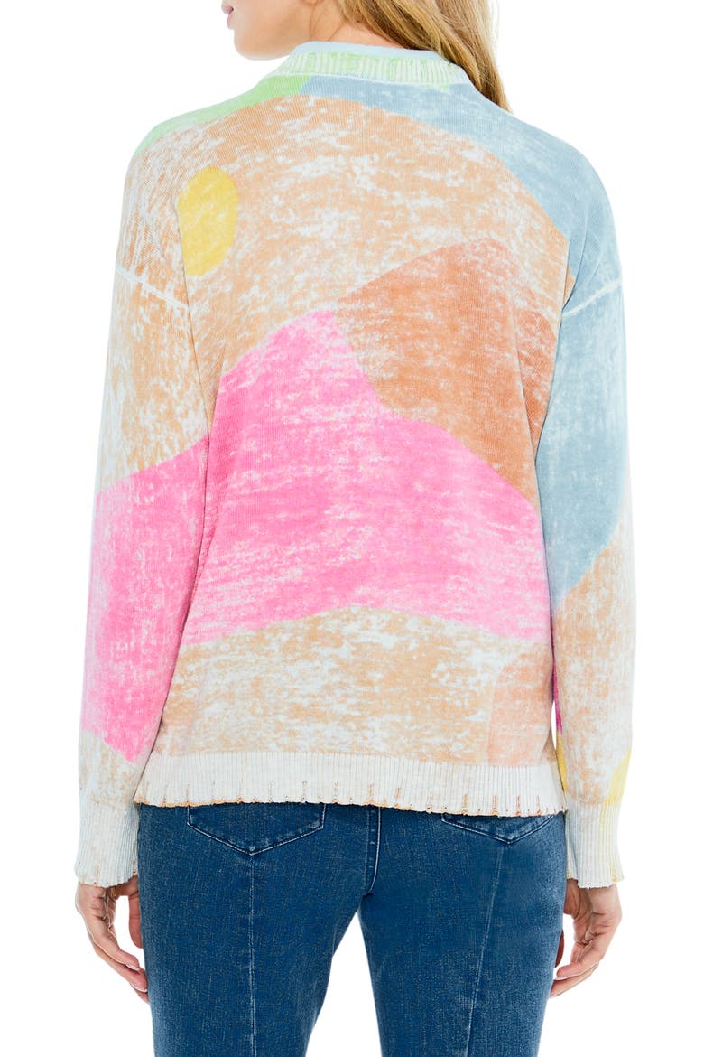 Mosaic Sunrise Sweater, Alternate, color, PINK MULTI