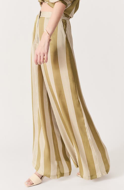 DELUC DELUC MILO STRIPE WIDE LEG SATIN PANTS 