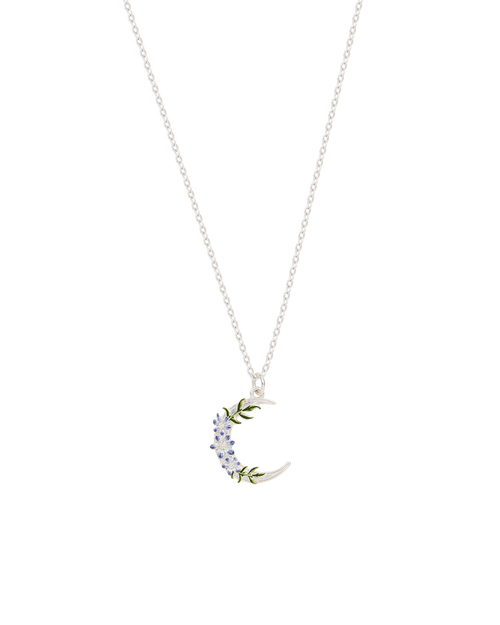 Fable England Nightshade Moon Silver Chain Necklace In Silver