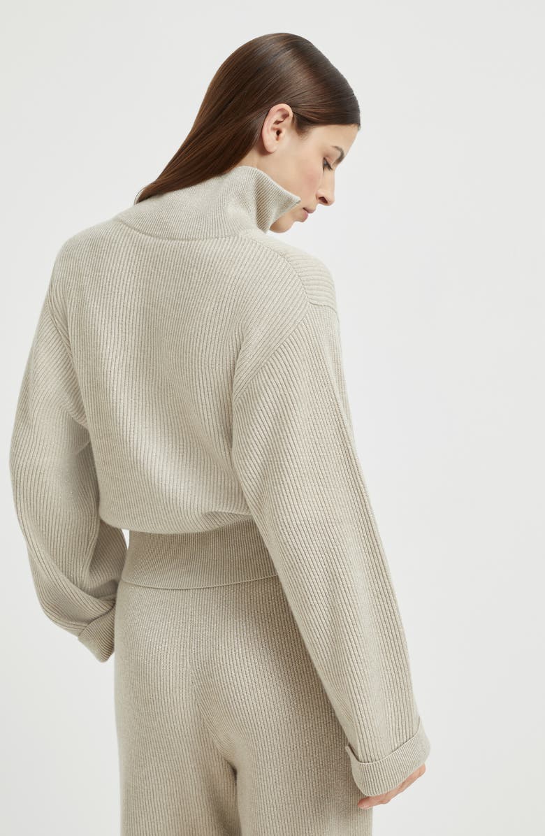 Brunello Cucinelli Sparkling cashmere cardigan, Alternate, color, Cool Beige