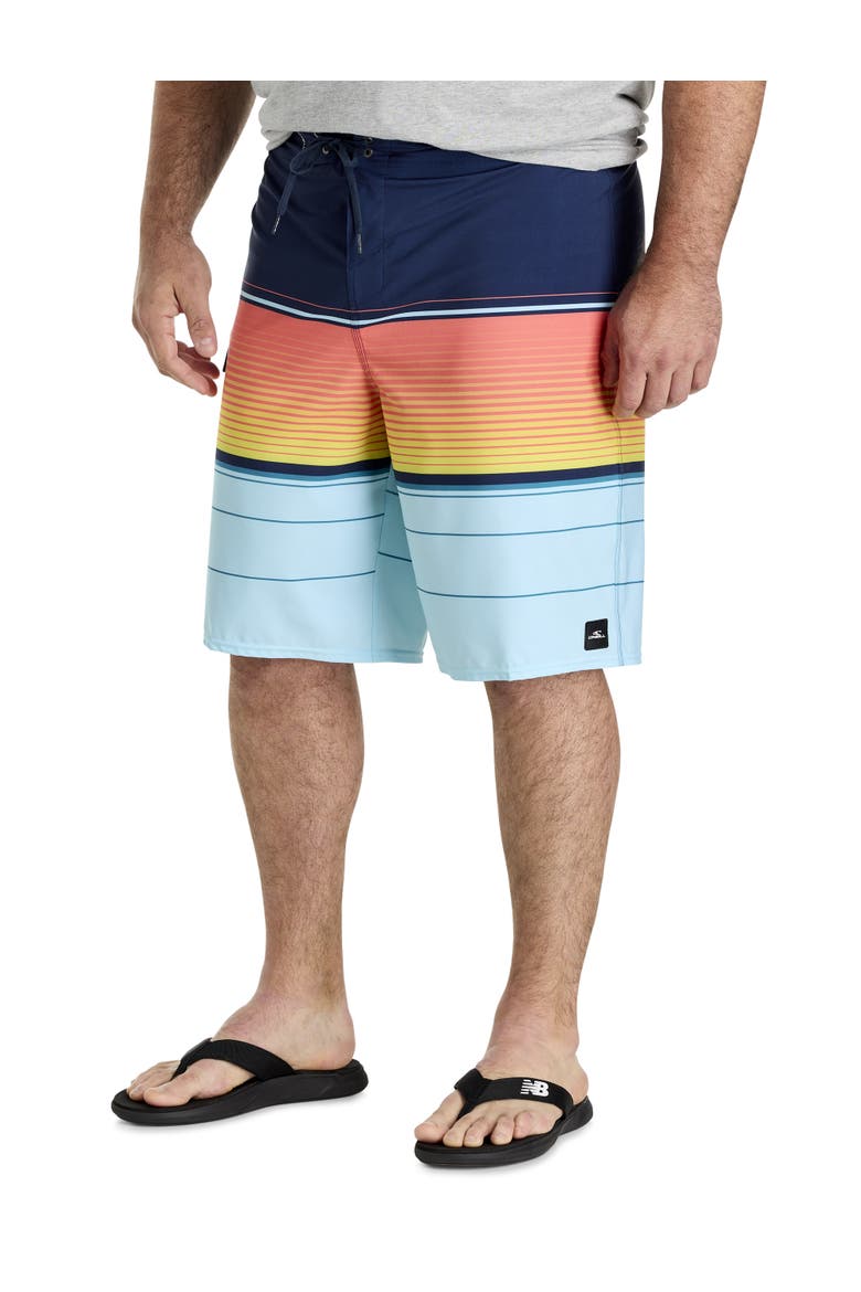 Big & Tall Lennox Stripe Board Shorts, Main, color, SKY BLUE