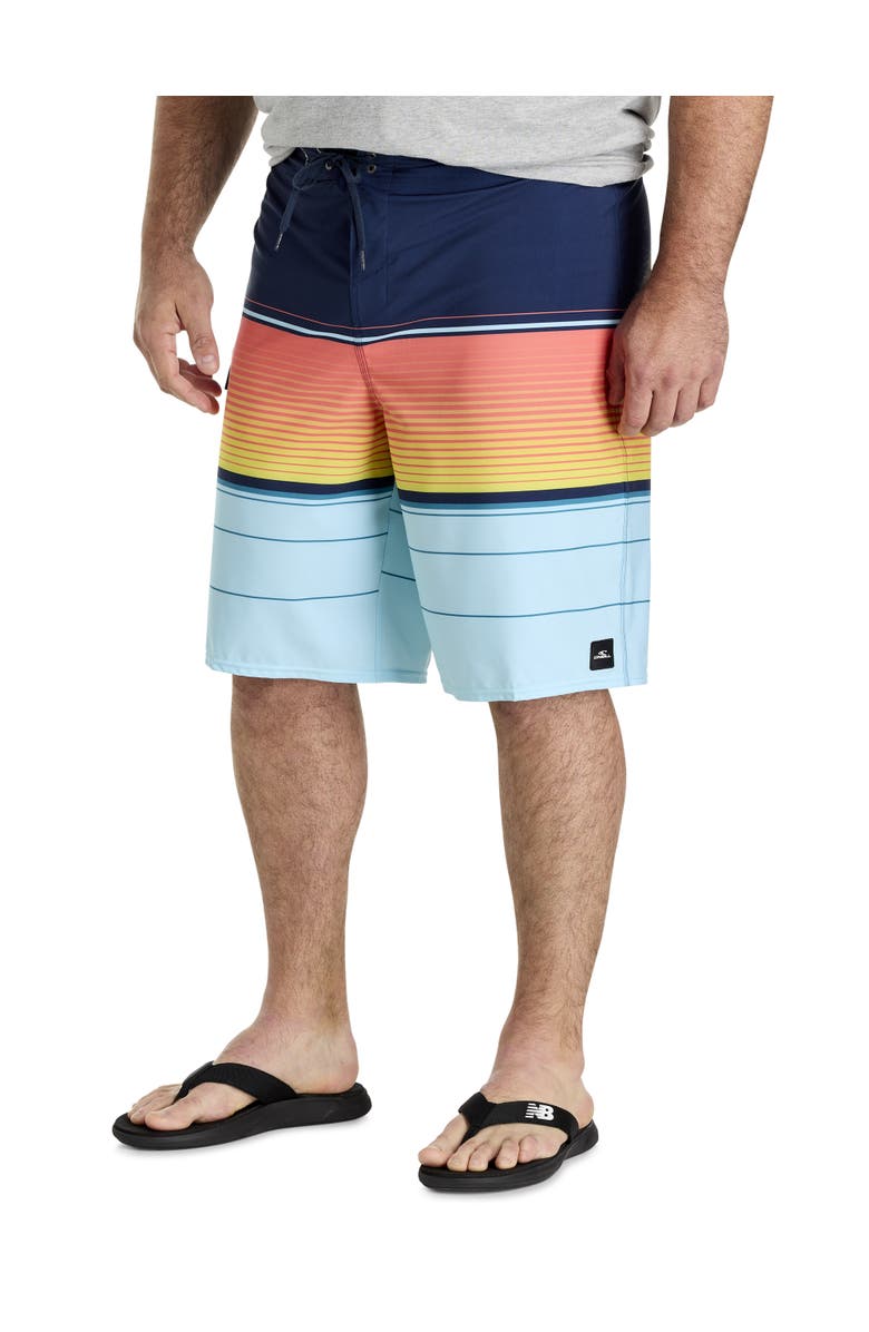 O'Neill Big & Tall Lennox Stripe Board Shorts, Main, color, Sky Blue