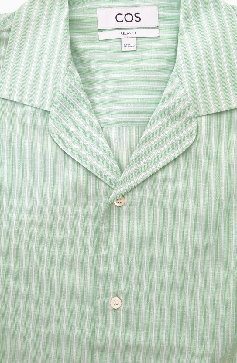COS Stripe Short Sleeve Organic Cotton Button-Up Shirt, Alternate, color, 