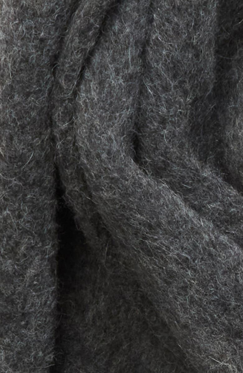 LOULOU DE SAISON Santo Large Baby Alpaca Blend Fringe Scarf, Alternate, color, Anthracite Melange