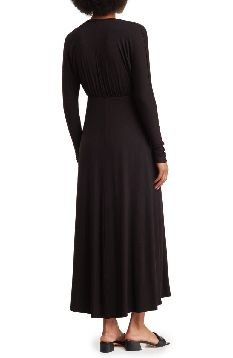 GO COUTURE Long Sleeve Empire Waist Maxi Dress, Alternate, color, Black