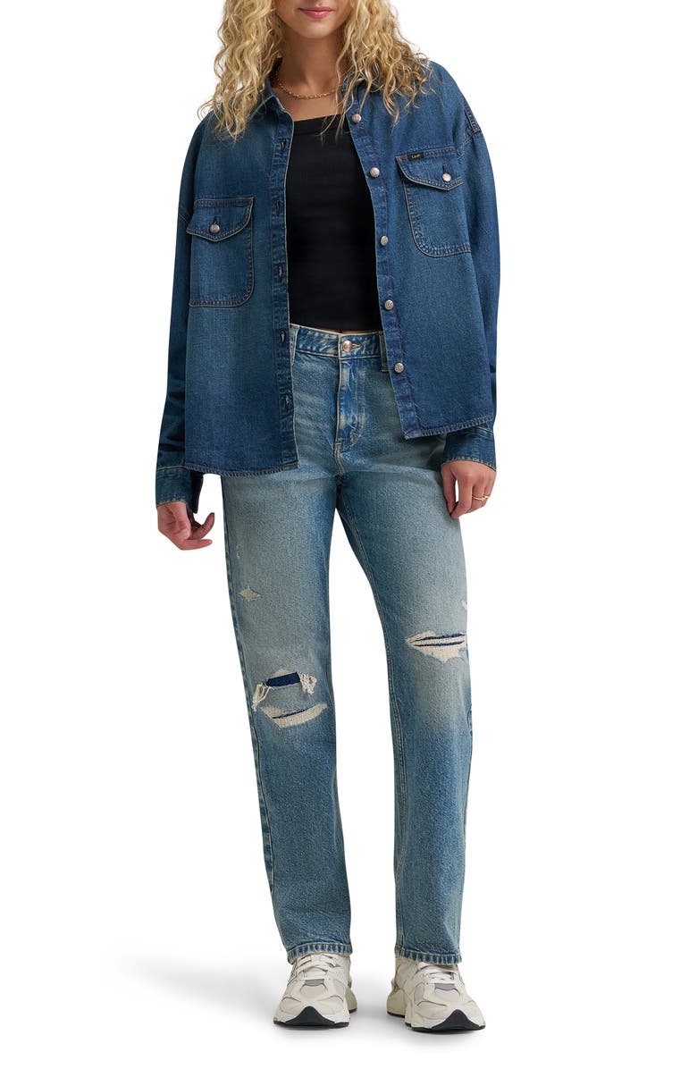 Lee Swing Back Denim Shirt, Alternate, color, Night Adventure