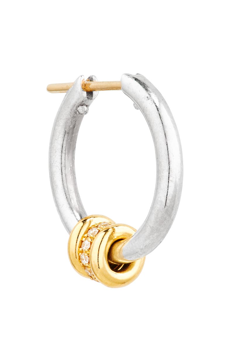 Spinelli Kilcollin Ara Duo Diamond Pavé Hoop Earrings, Alternate, color, Silver Gold