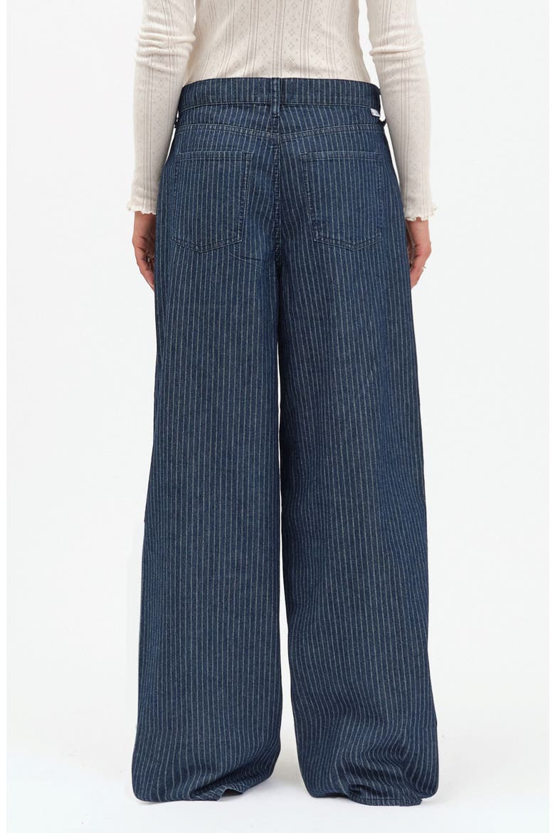 Highland Wide Leg Jeans, Alternate, color, PINSTRIPE