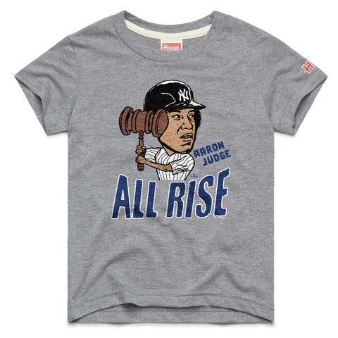 Youth Homage Aaron Judge Gray New York Yankees Caricature Tri-Blend T-Shirt