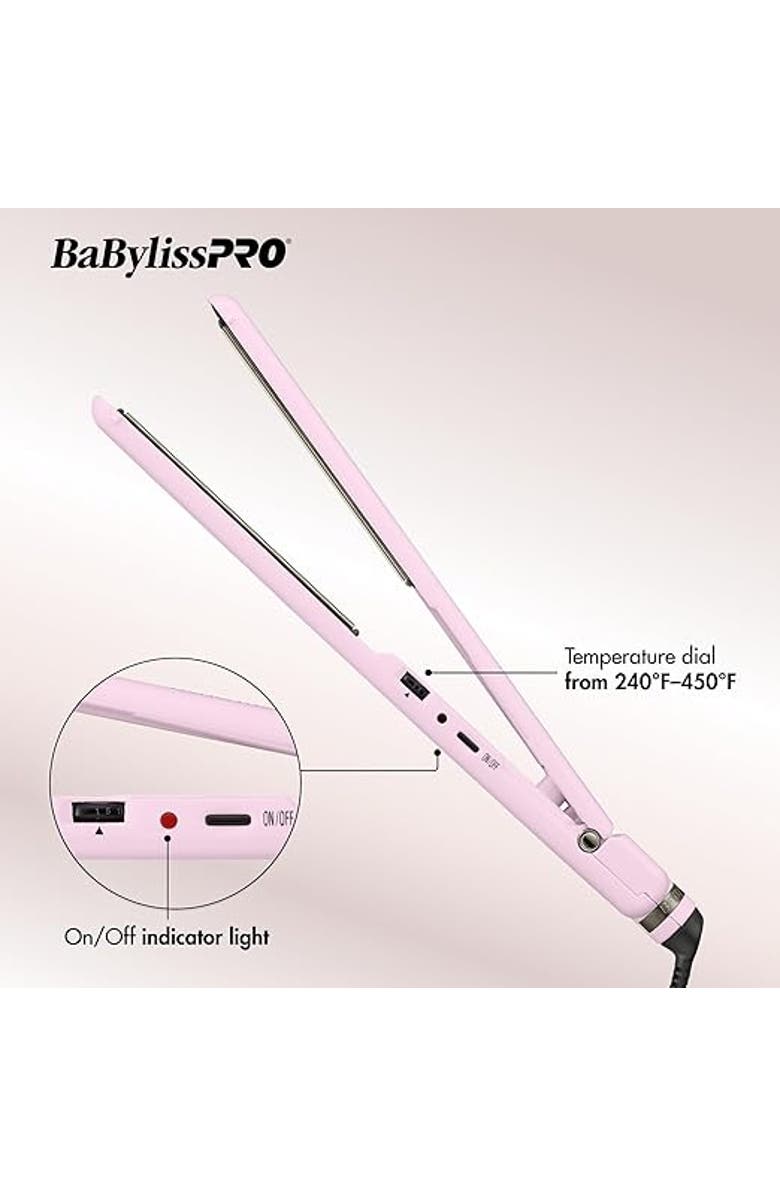 BaBylissPRO Nano Titanium Limited Edition 1" Ultra-Thin Flat Iron, Alternate, color, Pink