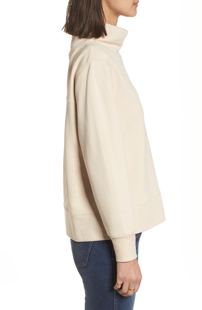 Madewell Garment Dyed Funnel Neck Sweatshirt, Alternate, color, 