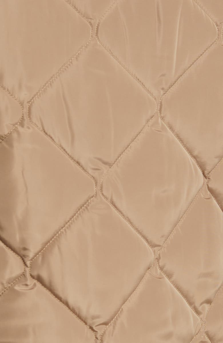 Lucky Brand Oversize Faux Shearling Collar Quilted Coat, Alternate, color, 