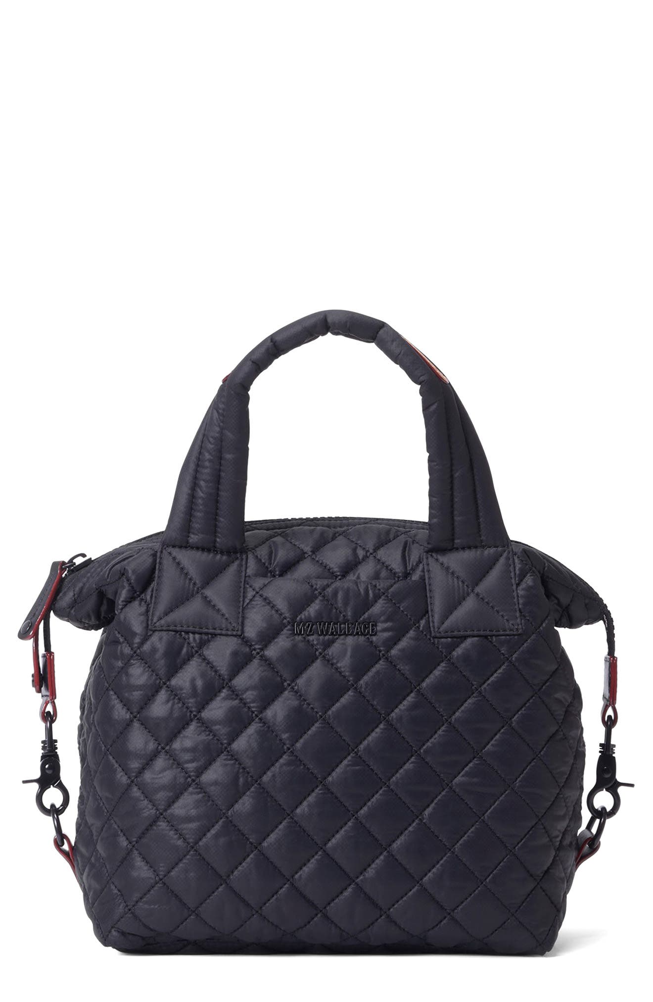 MZ Wallace Small Sutton Deluxe Quilted Crossbody Bag, Main, color, Black