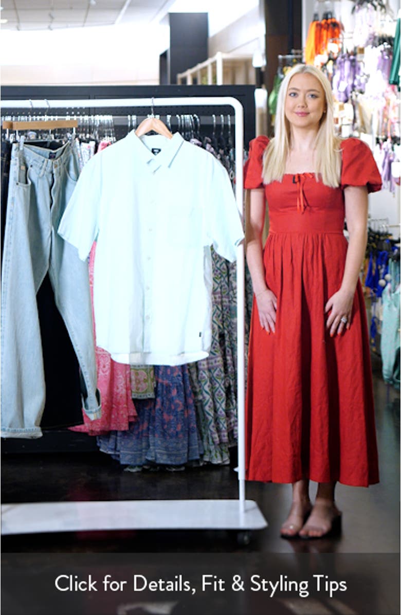 Lawson Short Sleeve Cotton & Linen Button-Up Shirt, sales video thumbnail