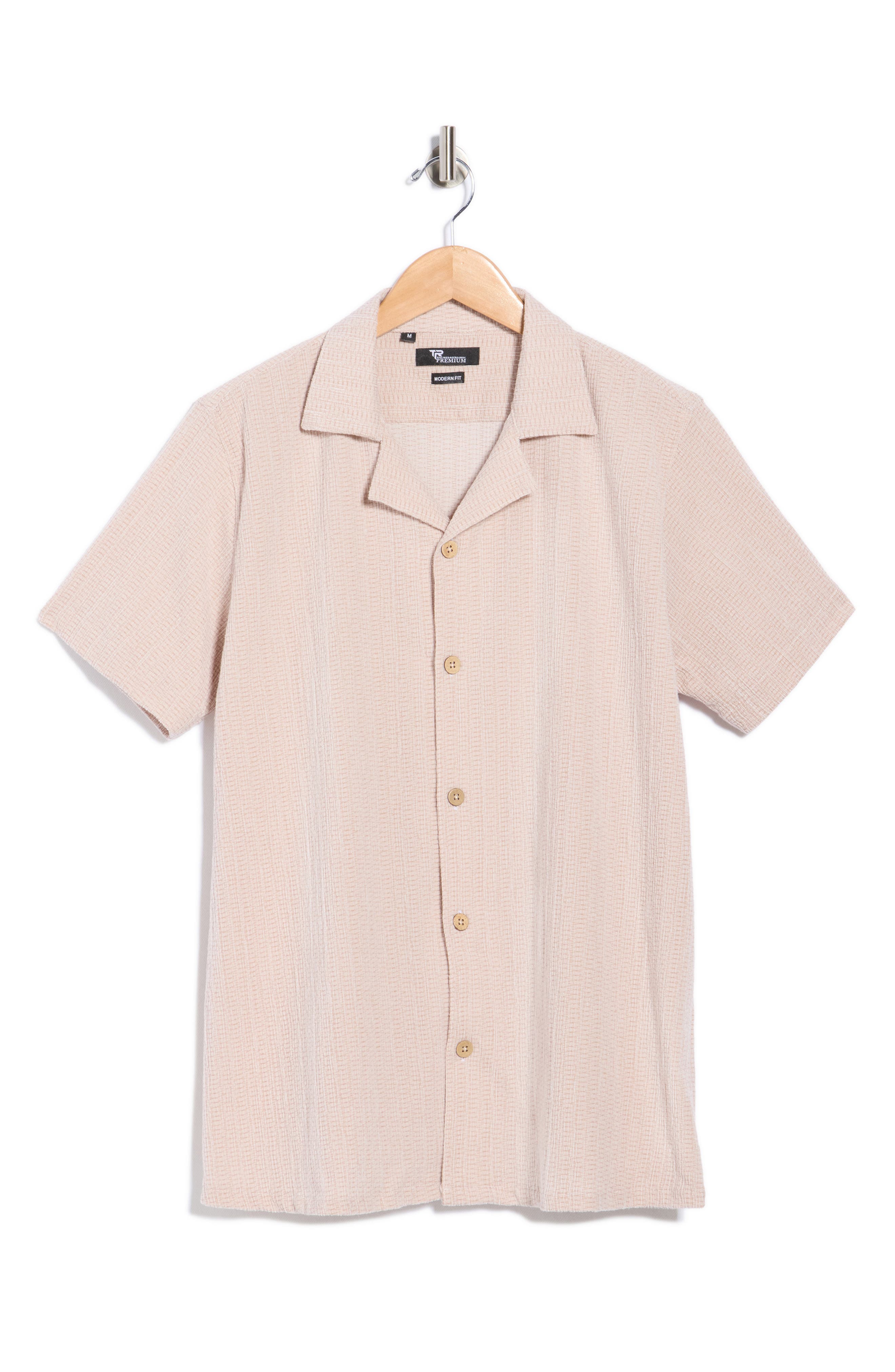 T.R. PREMIUM Modern Fit Textured Camp Shirt