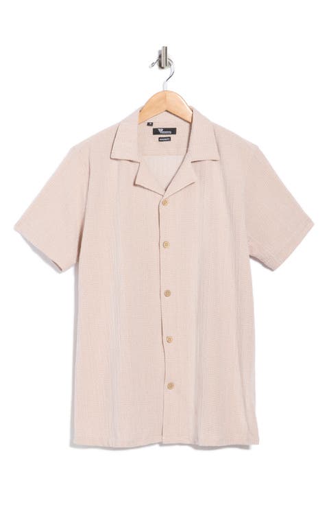 Modern Fit Textured Camp Shirt