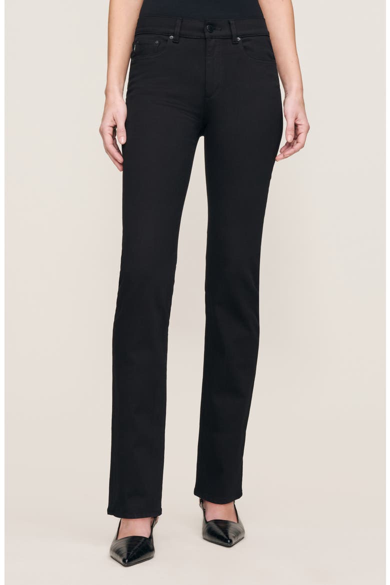 Mara Instasculpt™ Straight Mid Rise Jeans, Main, color, BLACK