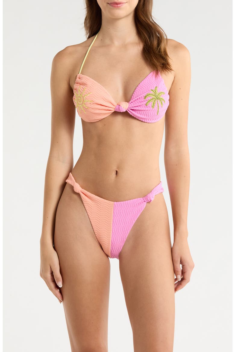 Topanga Textured High Cut Bikini Bottoms, Alternate, color, MULTI