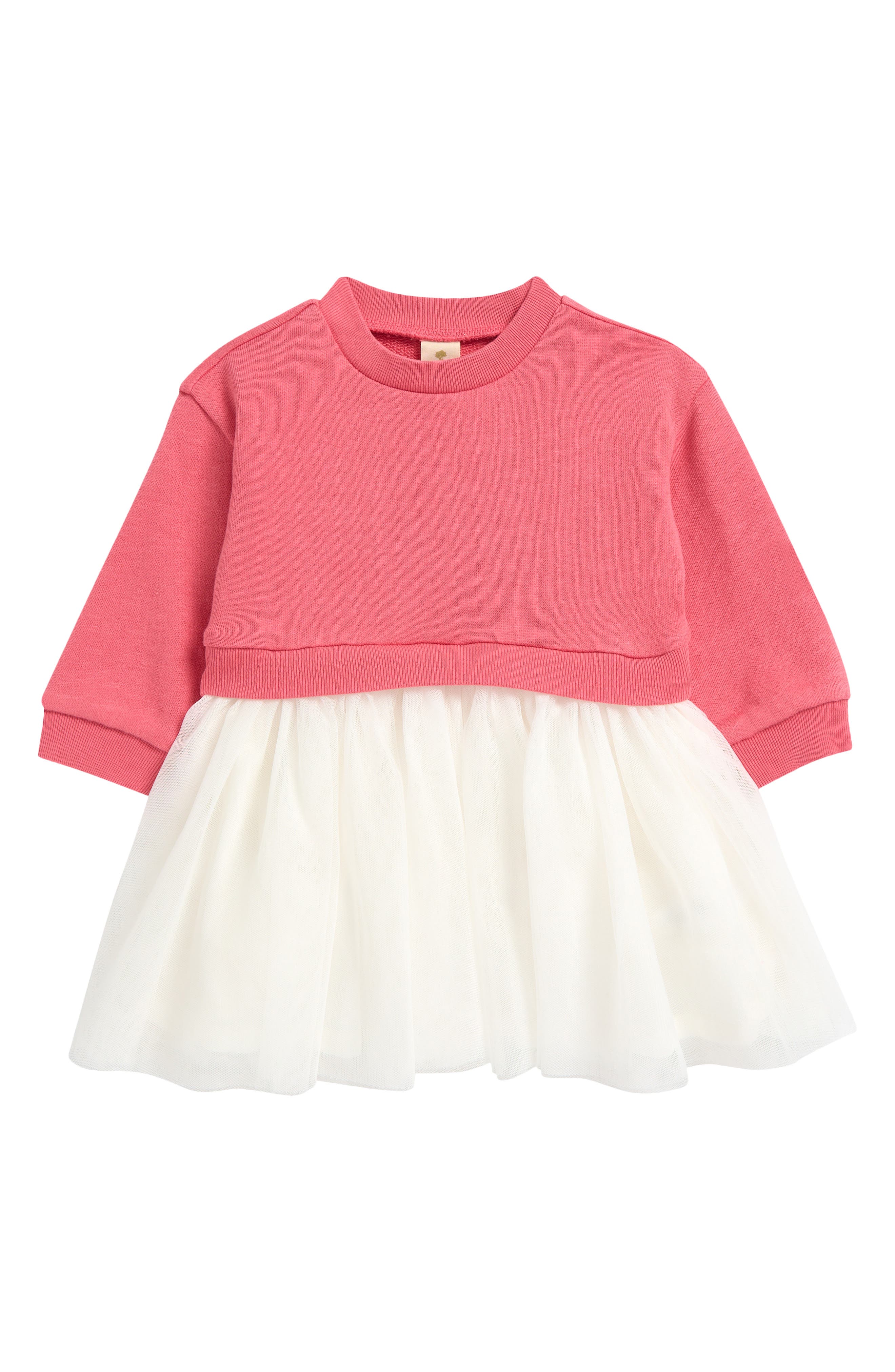 Tucker + Tate Long Sleeve Tutu Dress in Pink Rapture- White 