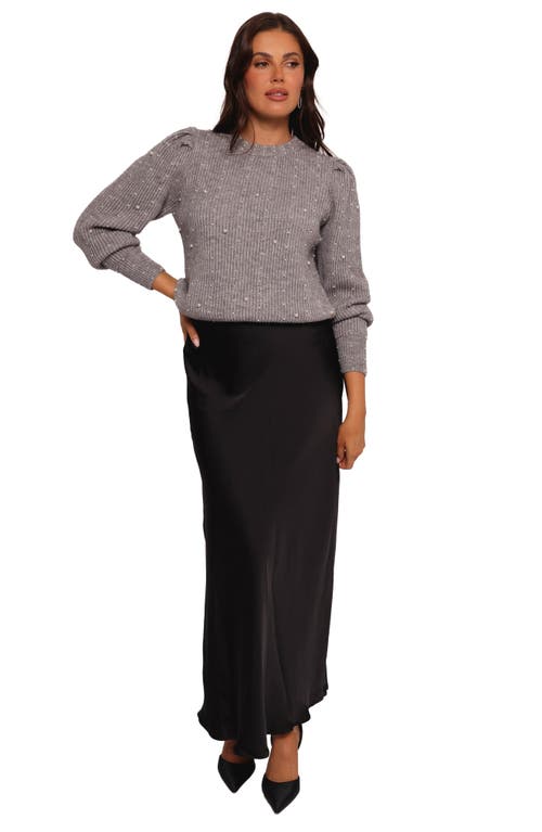 Petal And Pup Petal & Pup Makena Faux Pearl Sweater In Gray