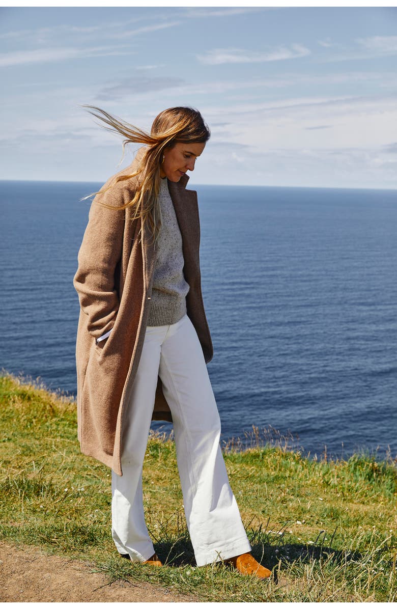 Faherty The Atlantic Wool Blend Knit Coat, Alternate, color, Cappuccino