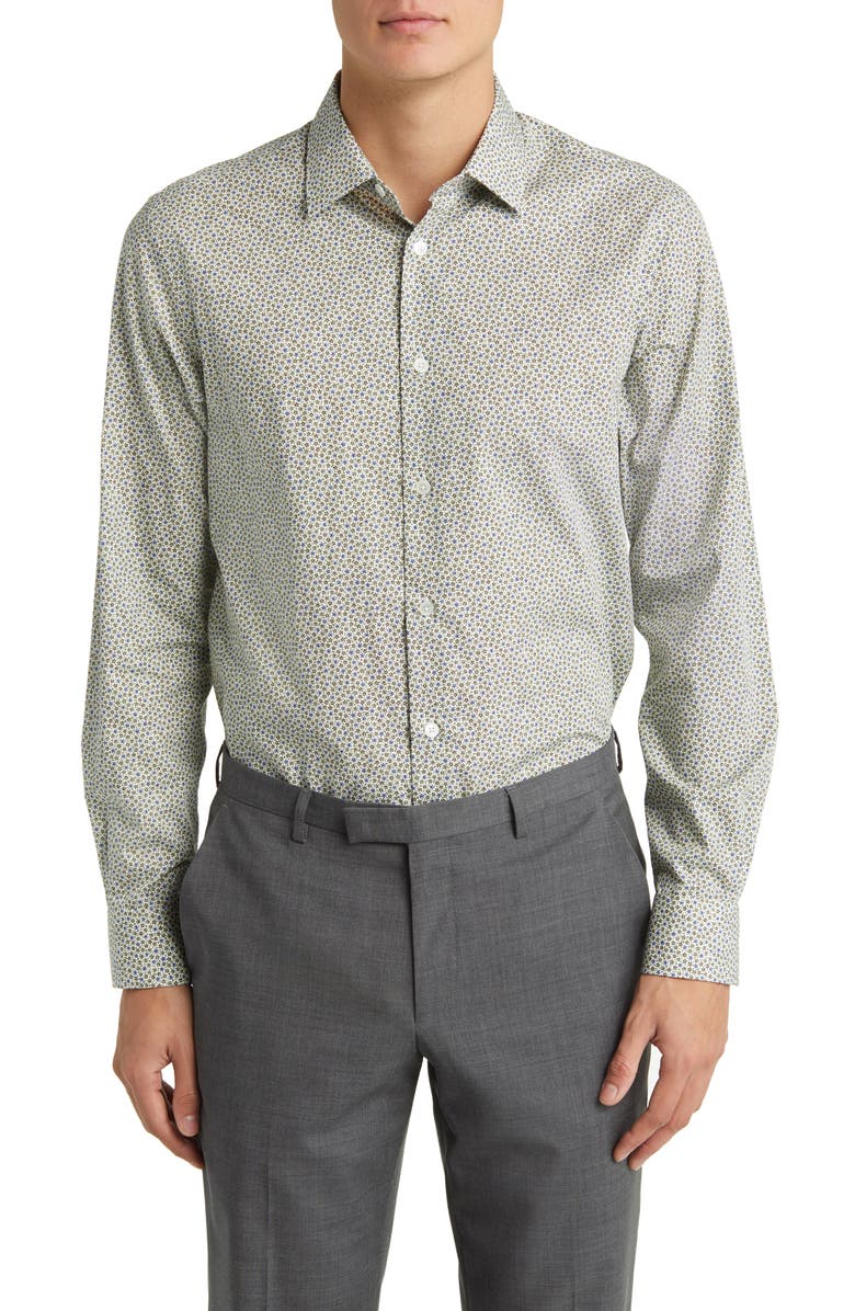 Paul Smith Tailored Fit Floral Cotton Dress Shirt, Main, color, 
