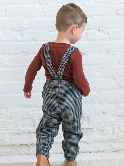 Kendi Hank Organic Flannel Pants With Suspenders In Gray