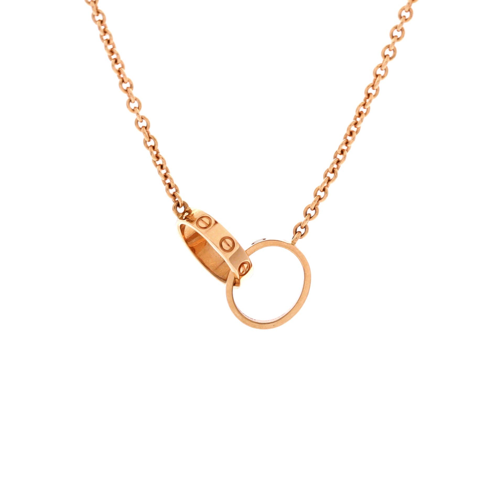 Love Interlocking Necklace 18K Rose Gold, Main, color, Metallic Gold