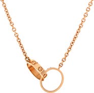 Pre-Owned Cartier Love Interlocking Necklace 18K Rose Gold