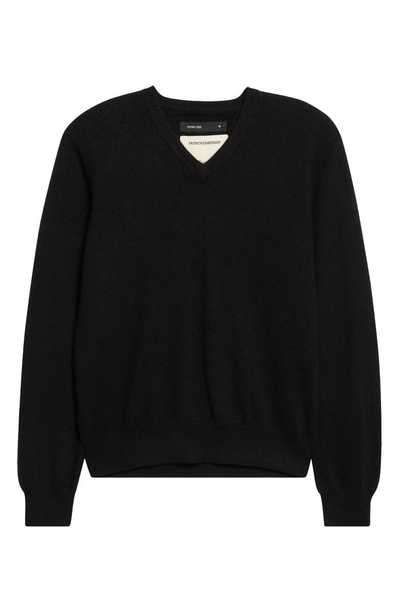 FRENCKENBERGER Mini Cashmere V-Neck Sweater, Alternate, color, Black