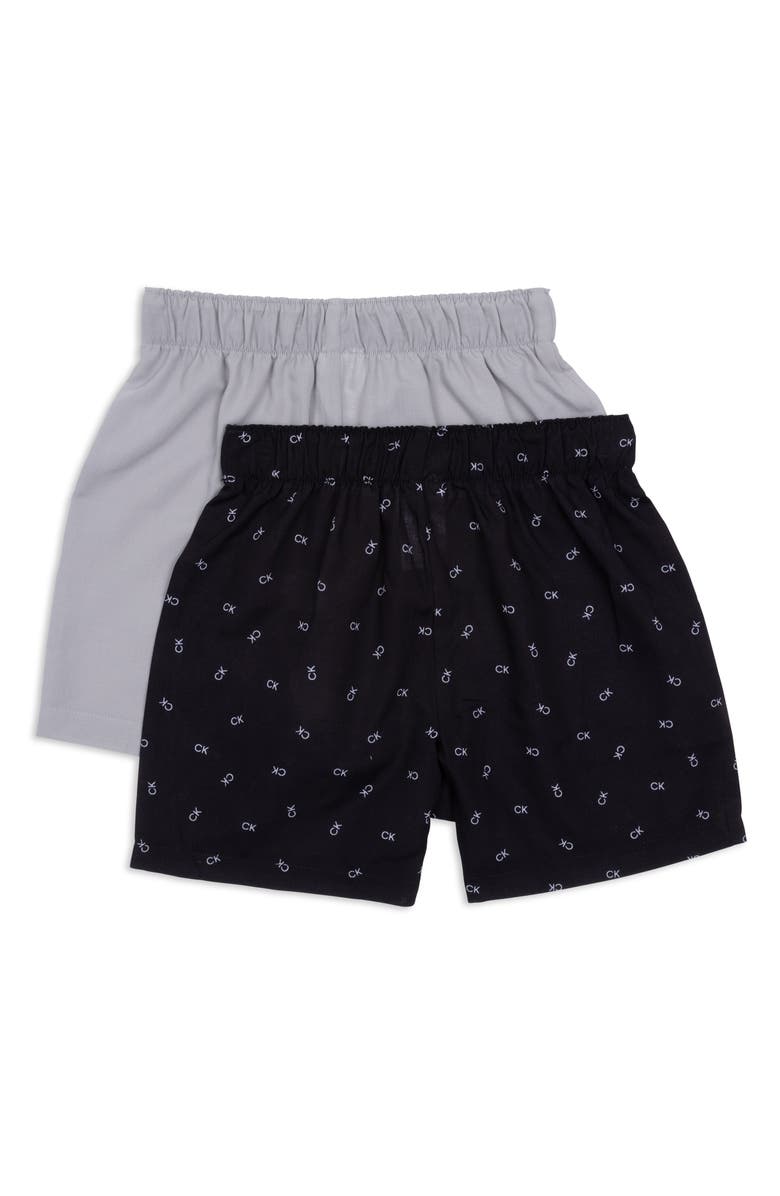 Calvin Klein Kids' 2-Pack Assorted Pajama Shorts, Alternate, color, Black Logo/ Grey