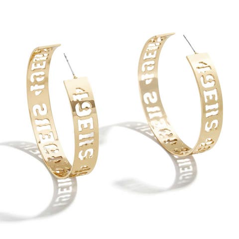 x Baublebar Gold San Francisco 49ers Large Cutout Hoop Earrings