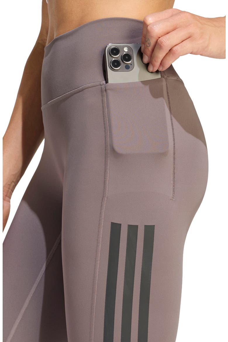 Optime Workout 3-Stripes Climacool 7/8 Leggings, Alternate, color, CHARCOAL
